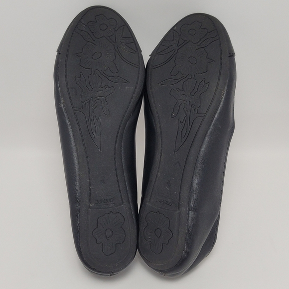 Bamboo Lula Flat Black Faux Leather Bow Ballet Shoe Size 9 - Picture 9 of 12